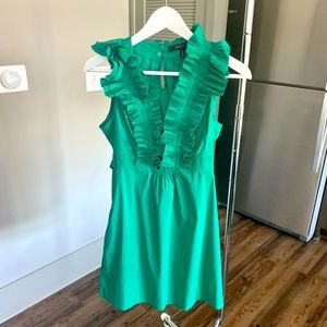 BCBG Max Azria Emerald Green Ruffle Dress